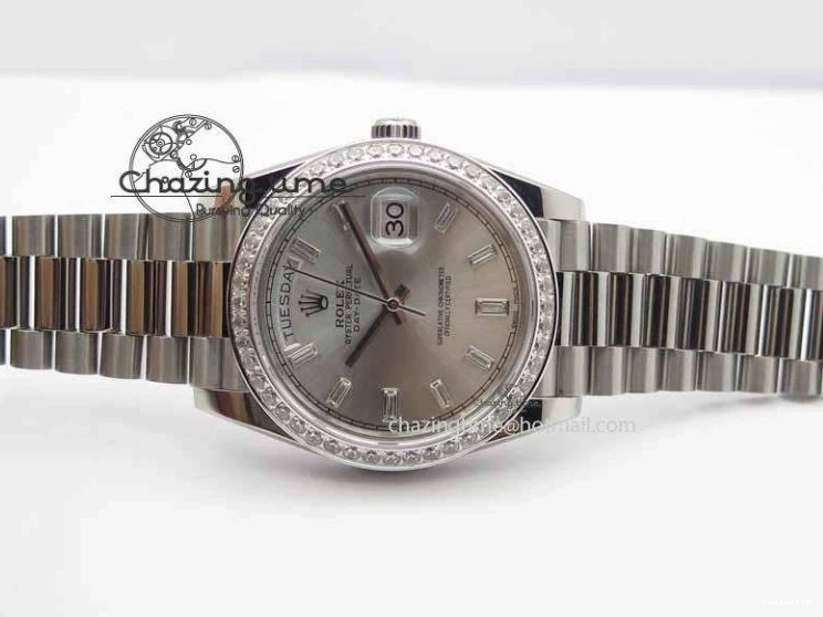 Bracelet 40mm SS ETA2836 On Diamond Silver Bezel Edition BP Dial Maker Day SS Best Date 0522